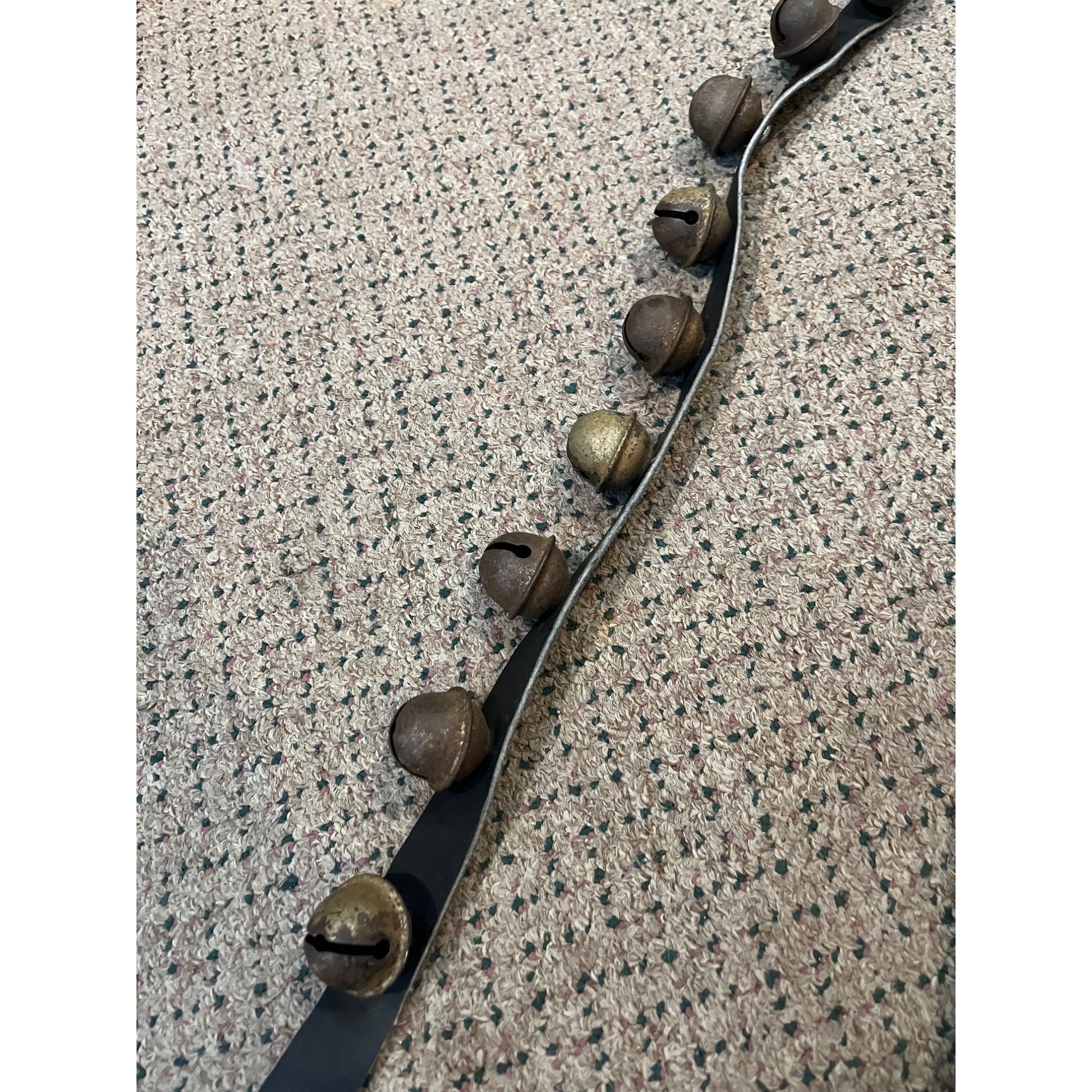 Antique Vintage Sleigh Bells 78" Horse Jingle Bells Christmas Black Leather