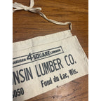Vintage Wisconsin Lumber Co. Advertising Cloth Nail Apron Tool Belt Fond du Lac