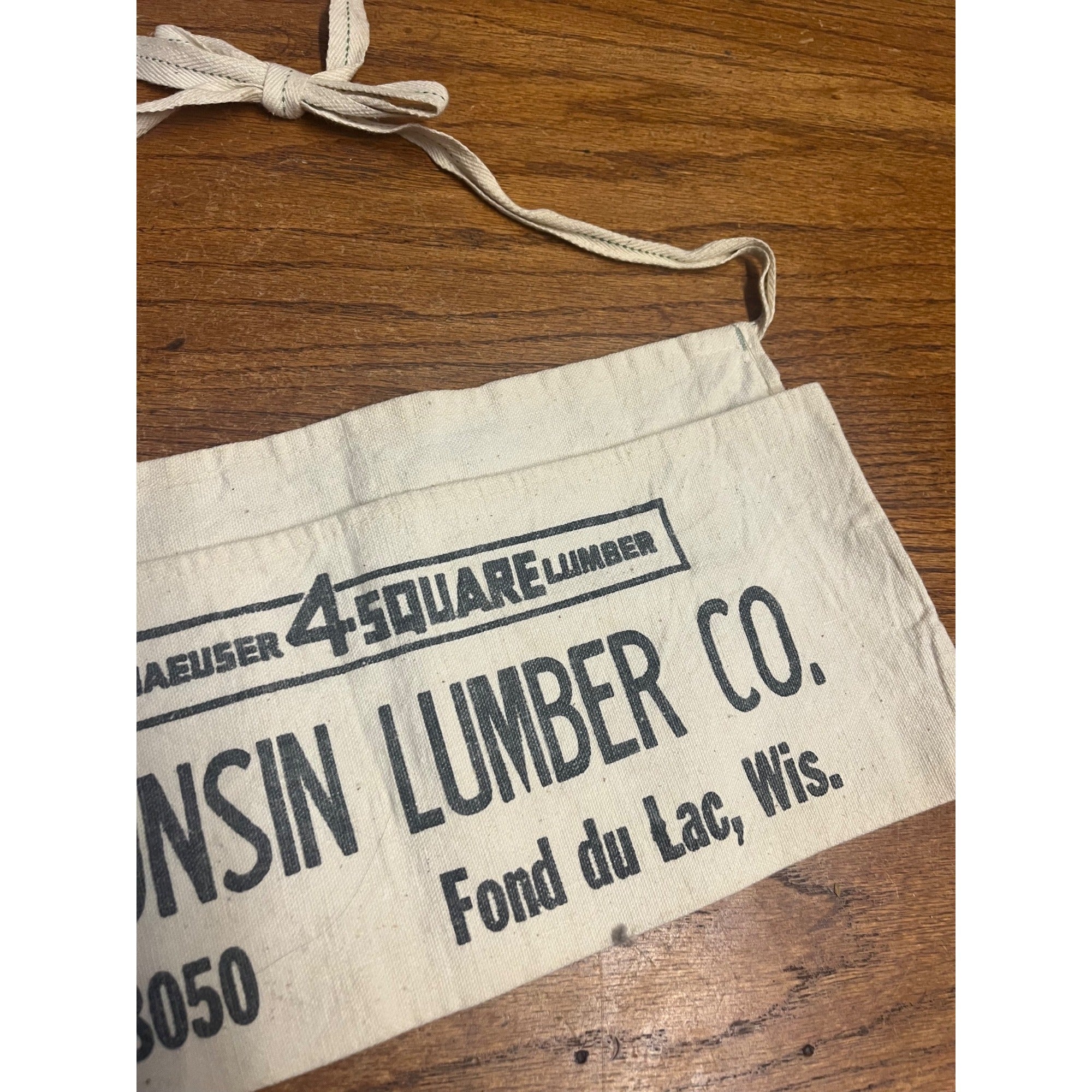 Vintage Wisconsin Lumber Co. Advertising Cloth Nail Apron Tool Belt Fond du Lac