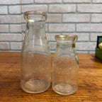 Pair Gridley Dairy Milwaukee Wis Pint & Half Pint Dairy Milk Bottle Embossed