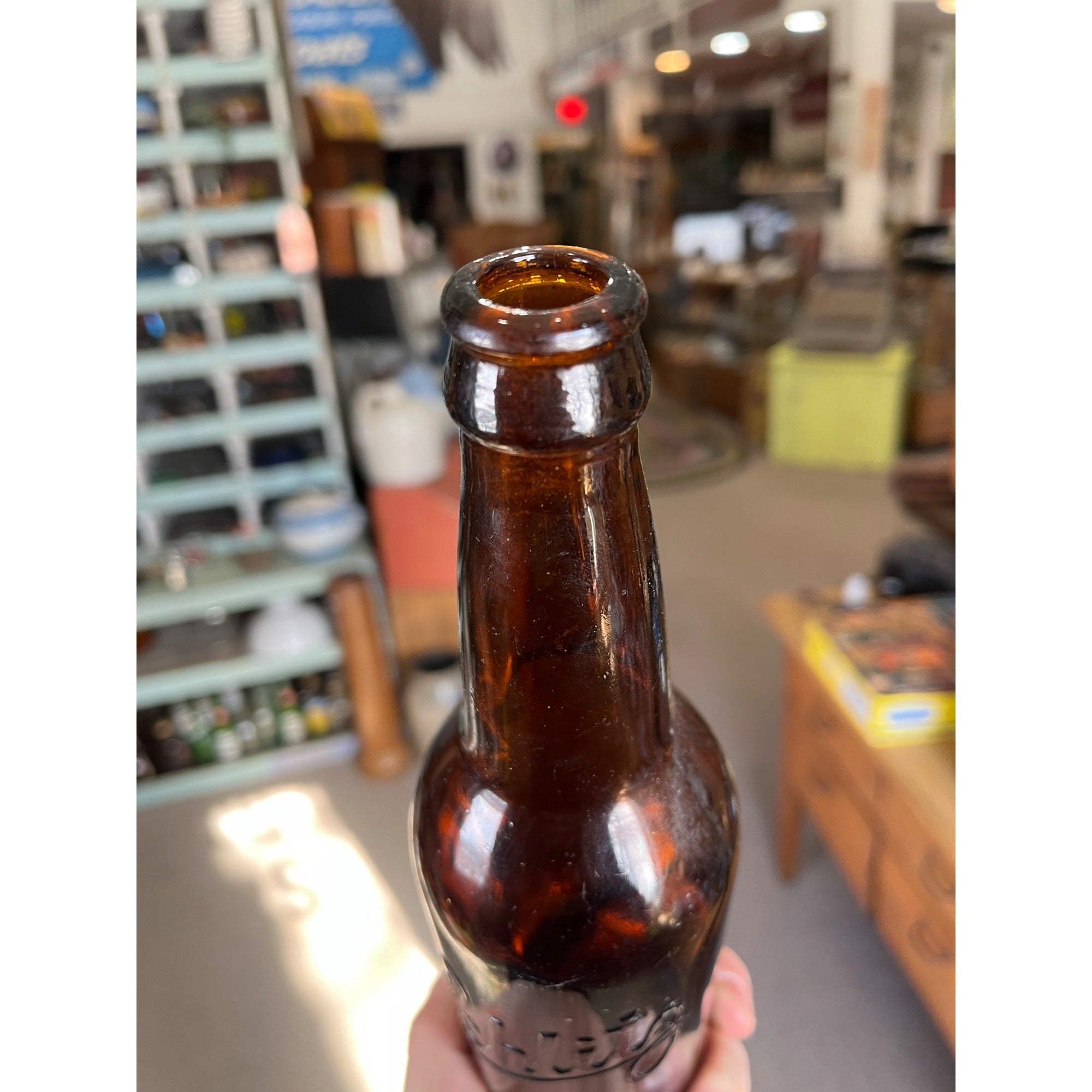 Pre-Prohibition Schlitz Brewing Co. Amber Embossed Beer Bottle Milwaukee - CLEAN