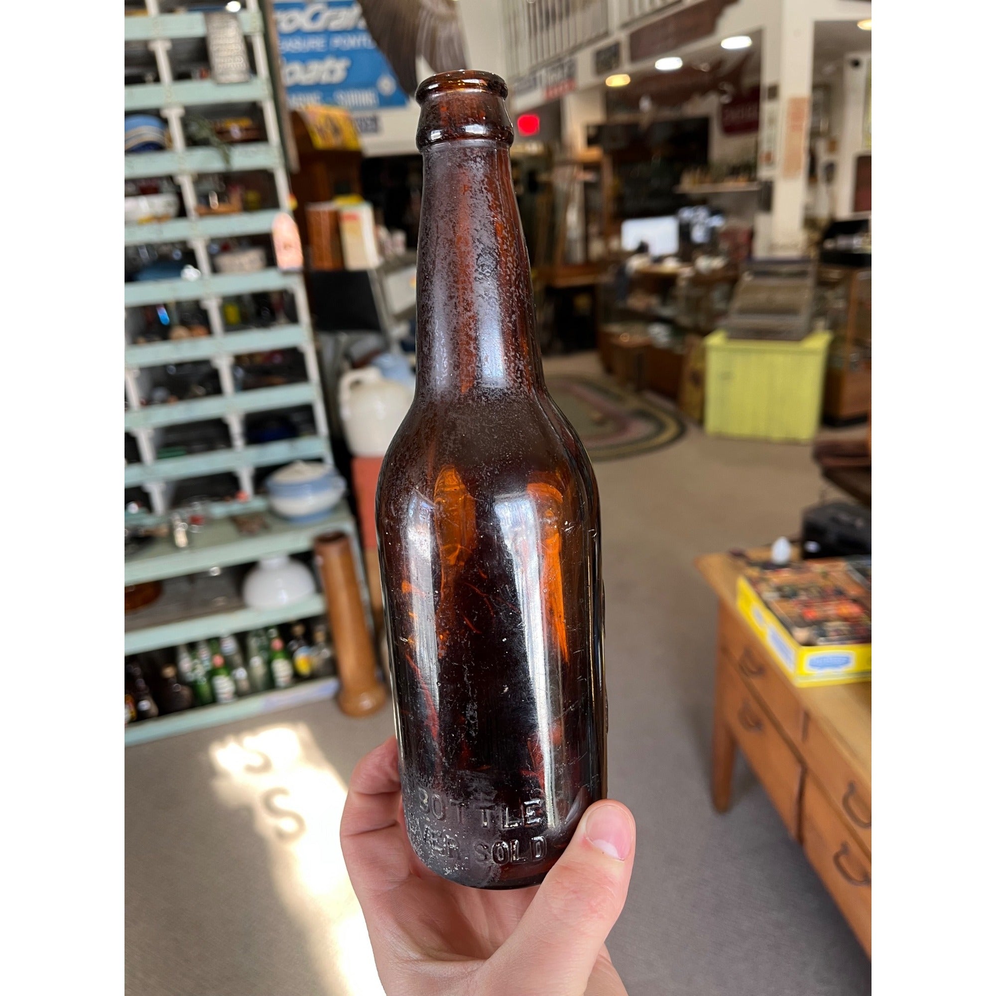 Pre-Prohibition Schlitz Brewing Co. Amber Embossed Beer Bottle Milwaukee - CLEAN
