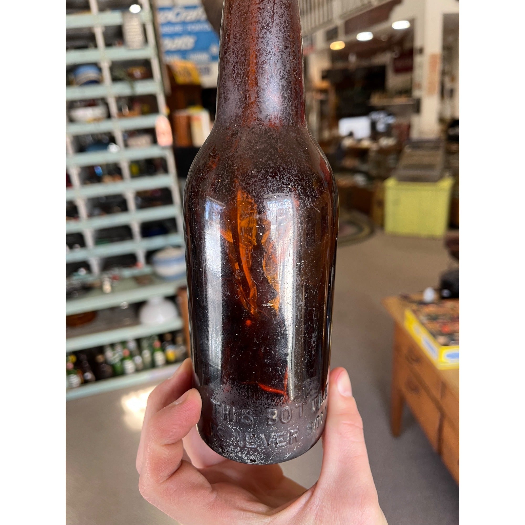 Pre-Prohibition Schlitz Brewing Co. Amber Embossed Beer Bottle Milwaukee - CLEAN