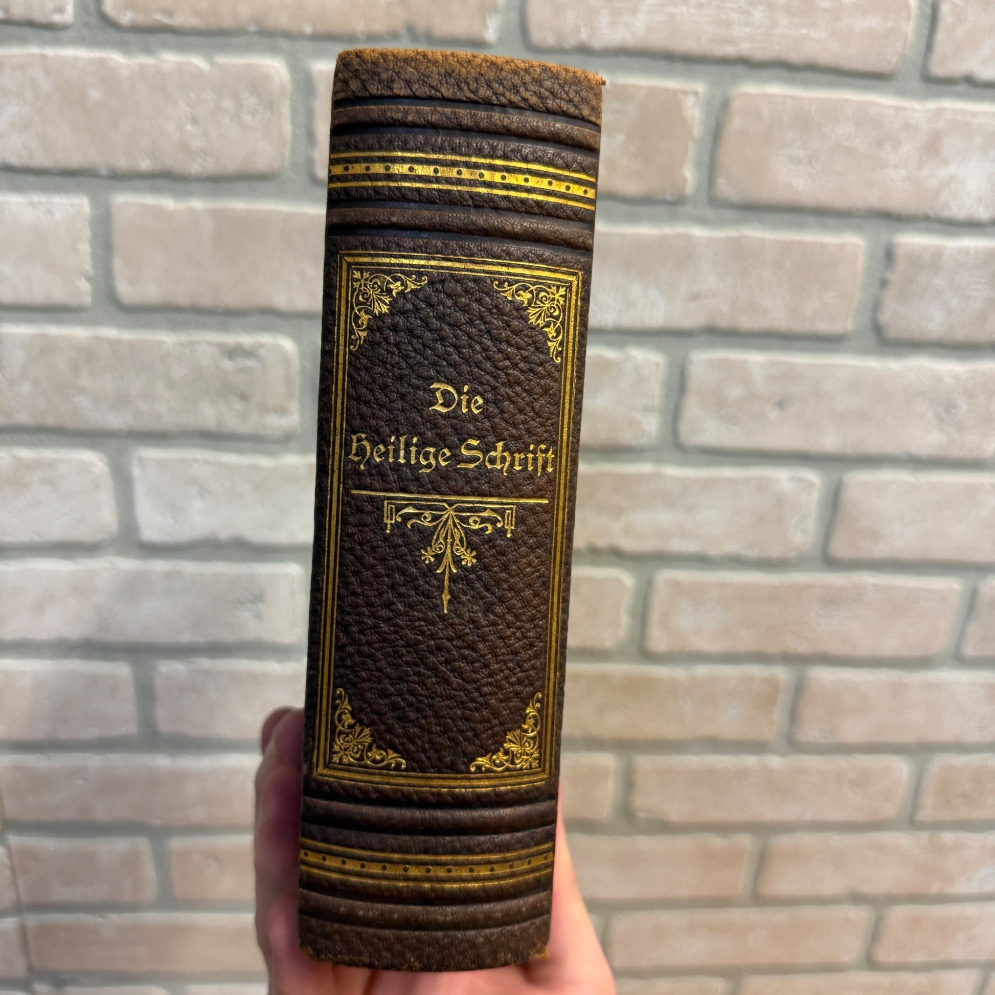 Antique German Bible Martin Luther (1900) Ornate Gold Gilt Hardcover