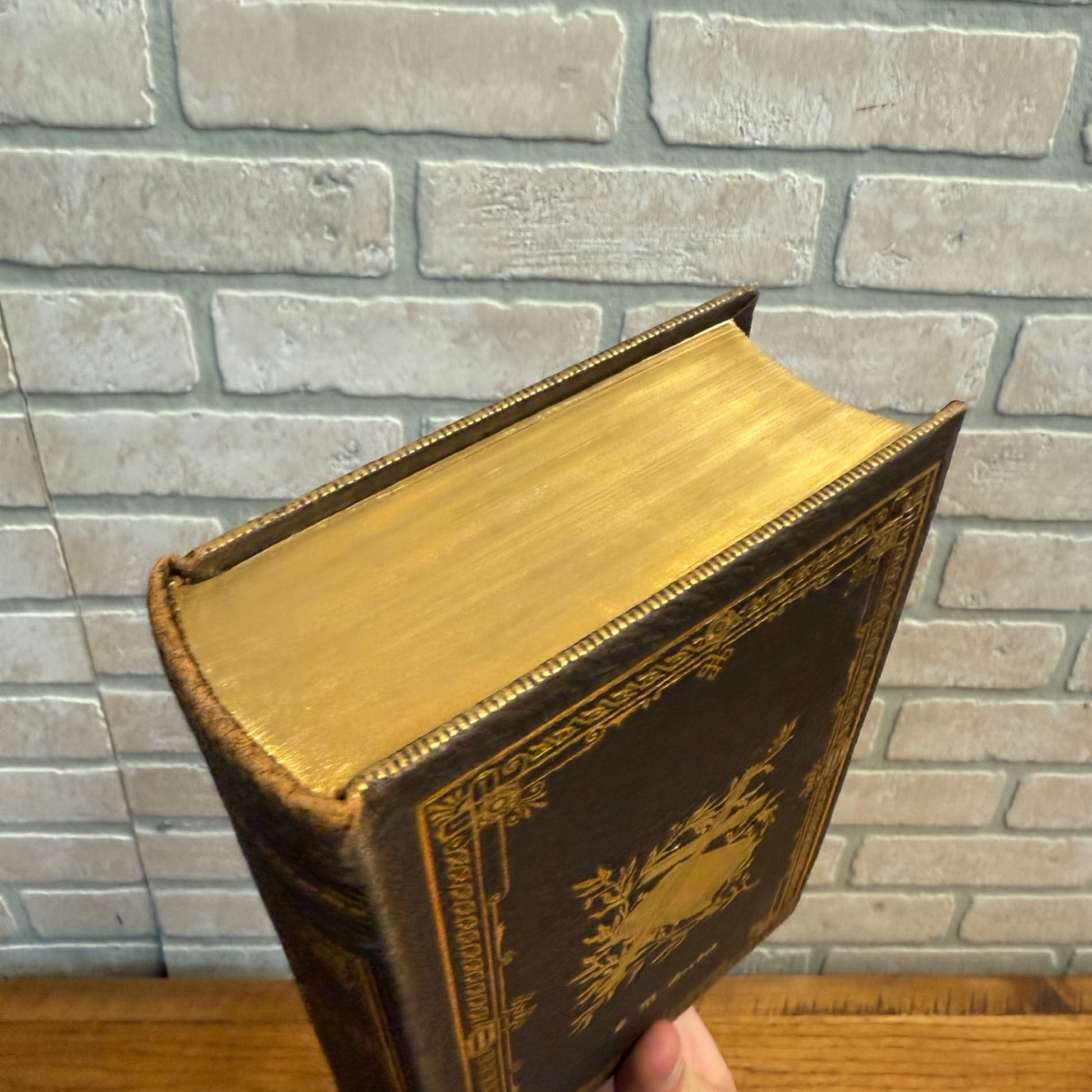 Antique German Bible Martin Luther (1900) Ornate Gold Gilt Hardcover