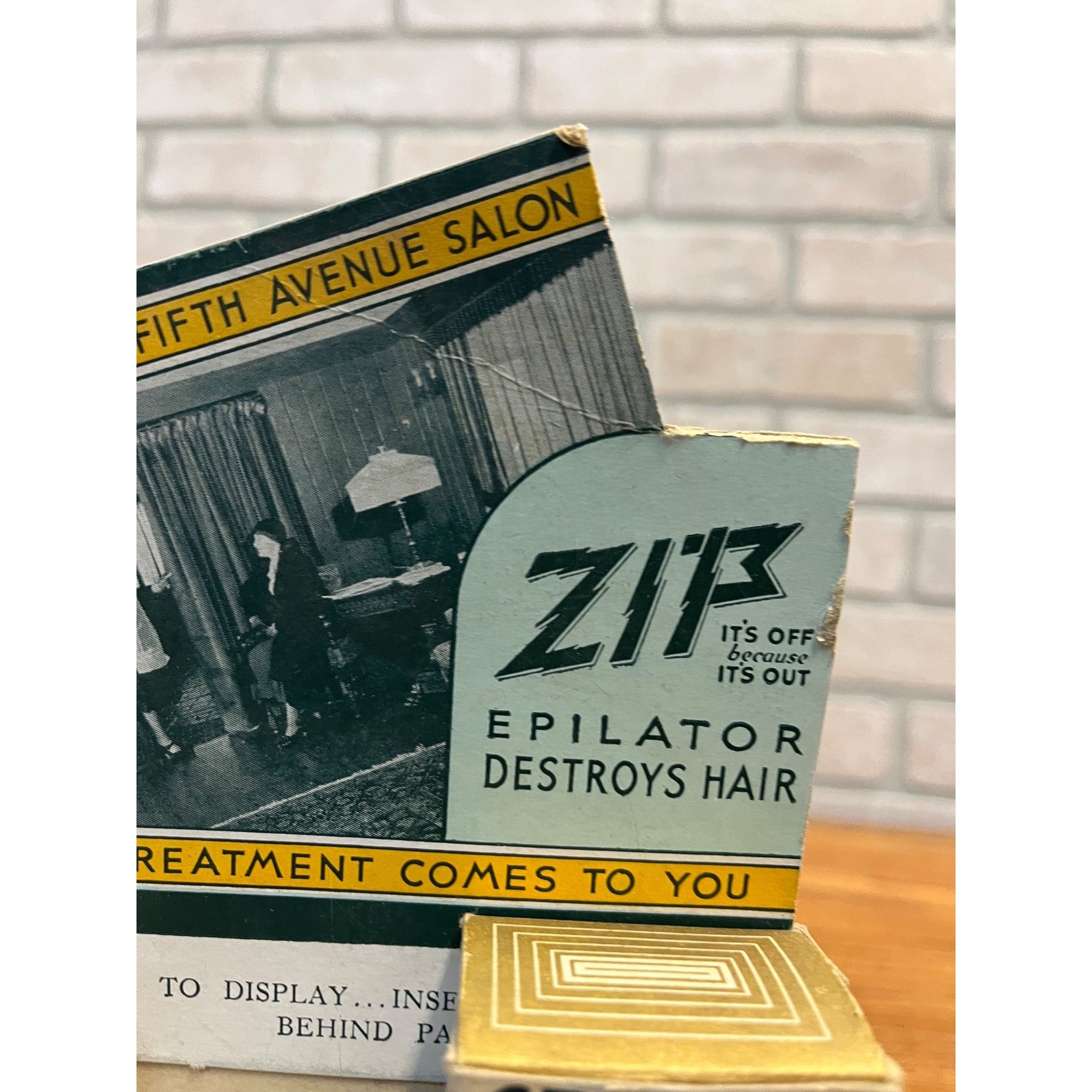 Vintage 1930s Art Deco Zip Hair Remover Store Advertising Display Salon Barber