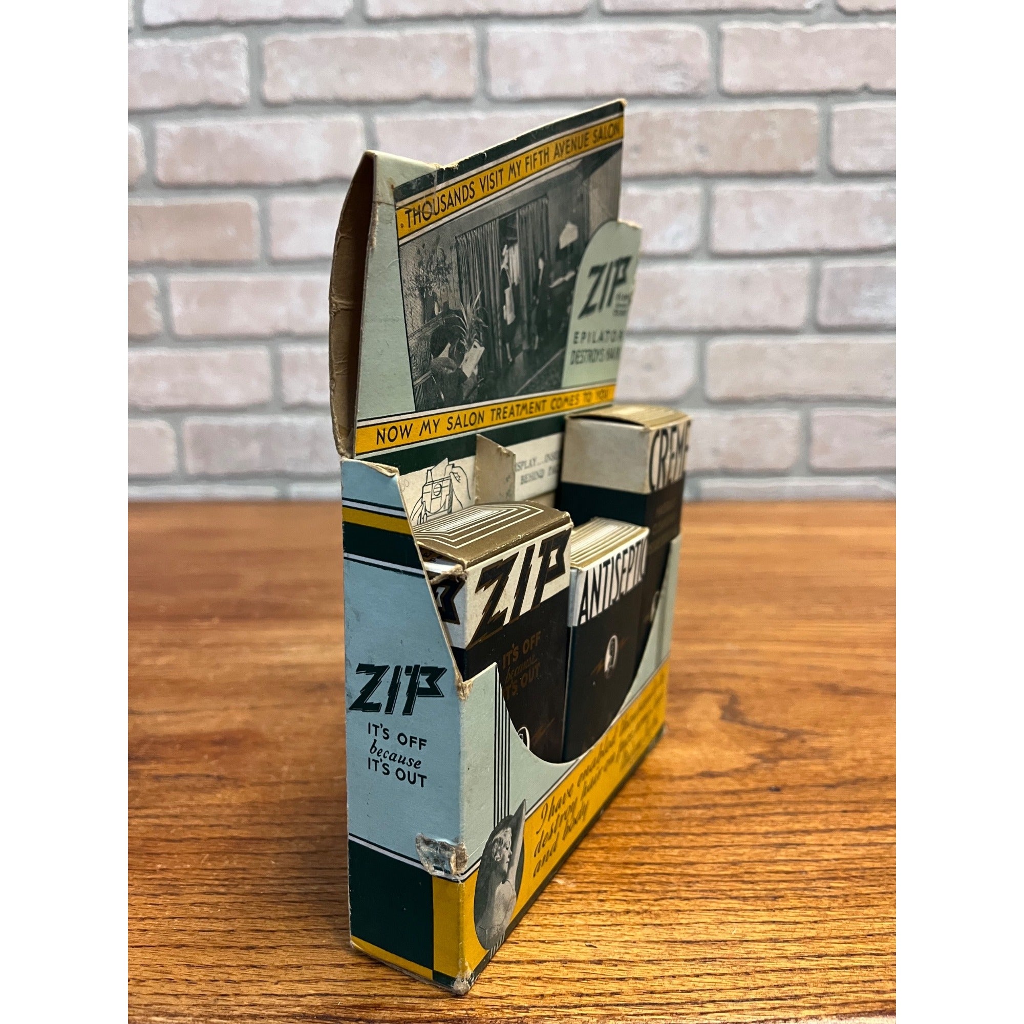 Vintage 1930s Art Deco Zip Hair Remover Store Advertising Display Salon Barber