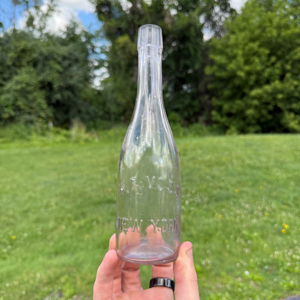 Antique Early 1900s 1890s H.F. Voss Ketchup Condiment Bottle Brooklyn New York
