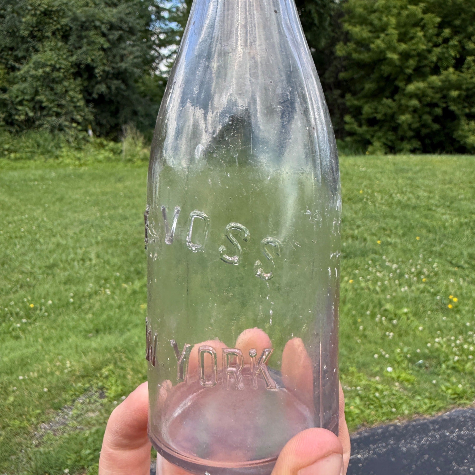 Antique Early 1900s 1890s H.F. Voss Ketchup Condiment Bottle Brooklyn New York