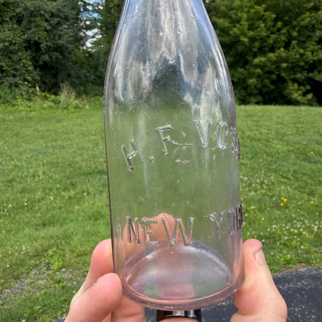 Antique Early 1900s 1890s H.F. Voss Ketchup Condiment Bottle Brooklyn New York