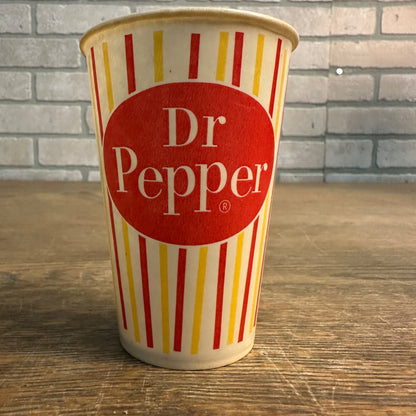 Dr Pepper Red & yellow Striped Paper Wax Soda Cup Promo