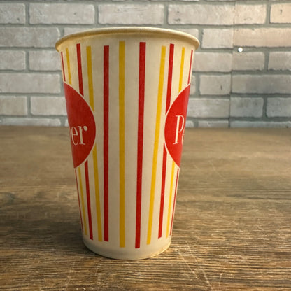 Dr Pepper Red & yellow Striped Paper Wax Soda Cup Promo