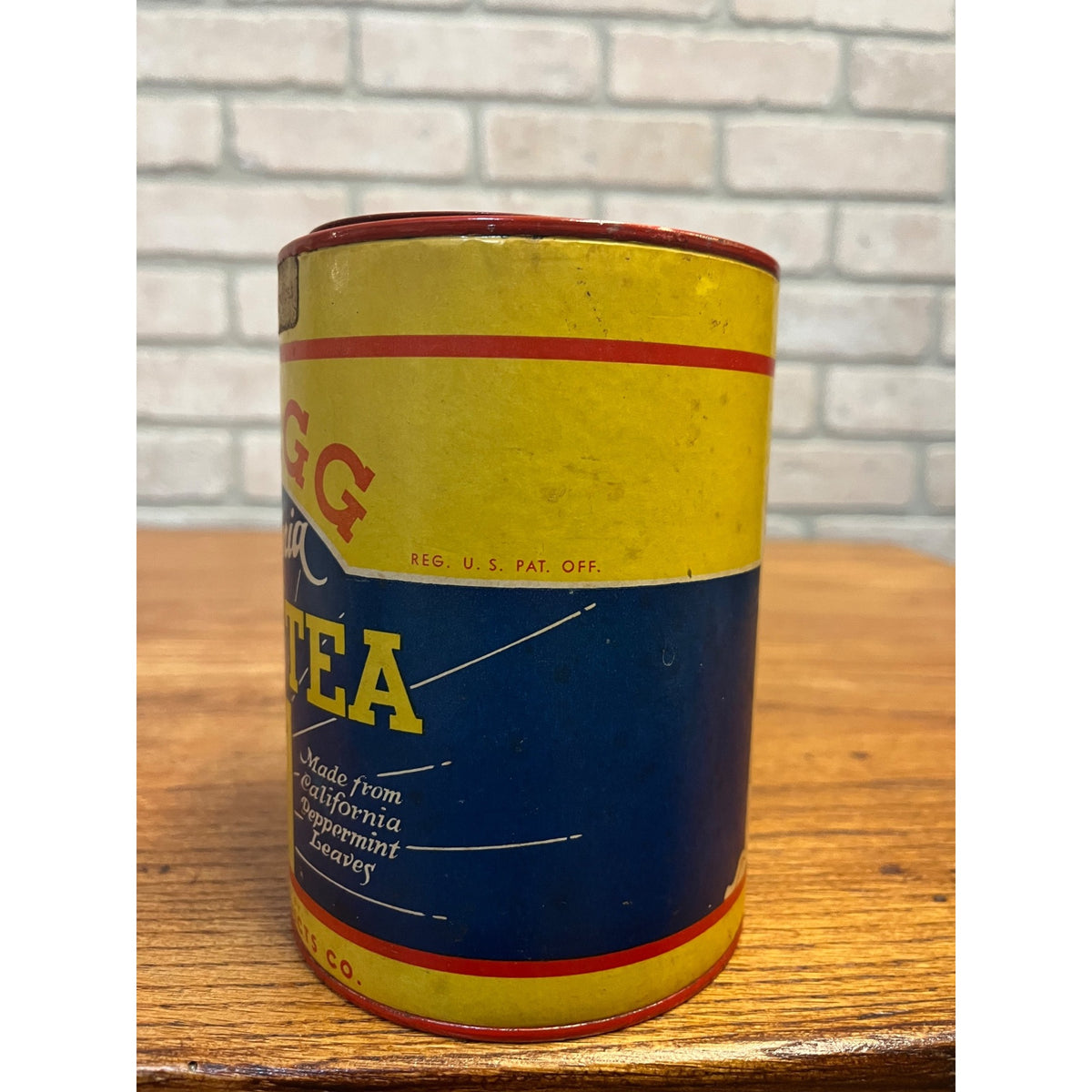Vintage 1930s Bragg California Mint Tea Can  Live Food Products Advertising Tin