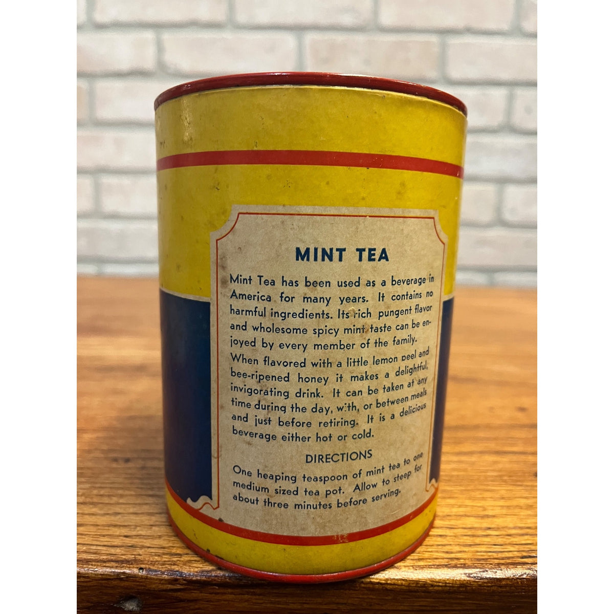 Vintage 1930s Bragg California Mint Tea Can  Live Food Products Advertising Tin