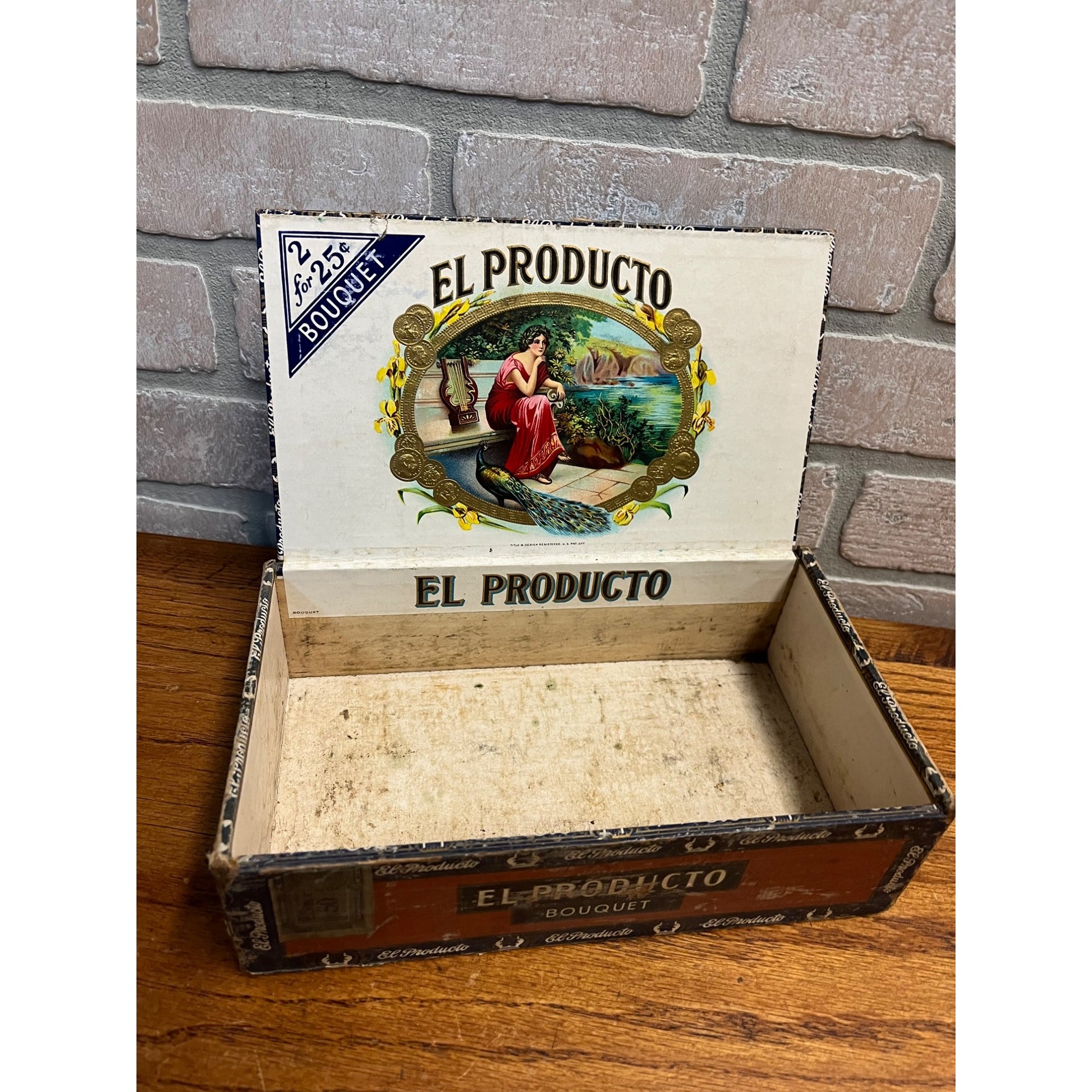 Vintage El Producto Bouquet Cigar Box Pennsylvania Pressed Cardboard