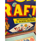 Vintage Button Craft Gold Medal Toy Transogram Company Inc. New York USA 1940 Sewing Practice