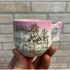 Antique 1890s Leuchtenburg German Christmas Cup w/ Santa Belsnickel Victorian