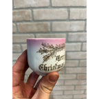 Antique 1890s Leuchtenburg German Christmas Cup w/ Santa Belsnickel Victorian