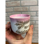 Antique 1890s Leuchtenburg German Christmas Cup w/ Santa Belsnickel Victorian