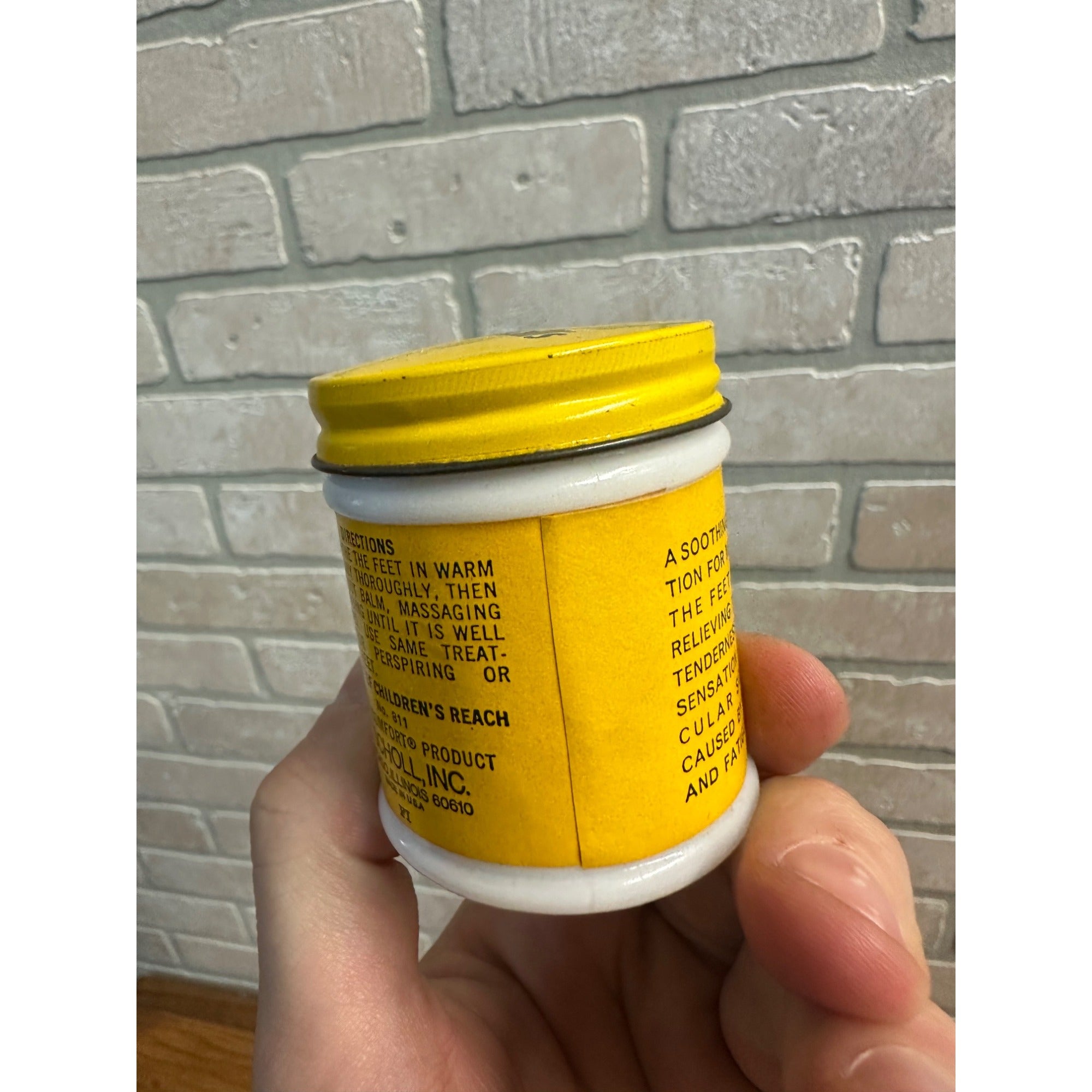 Vintage Dr. Scholl's Foot Balm Milk Glass Jar 1974 - Used - 1-1/2oz