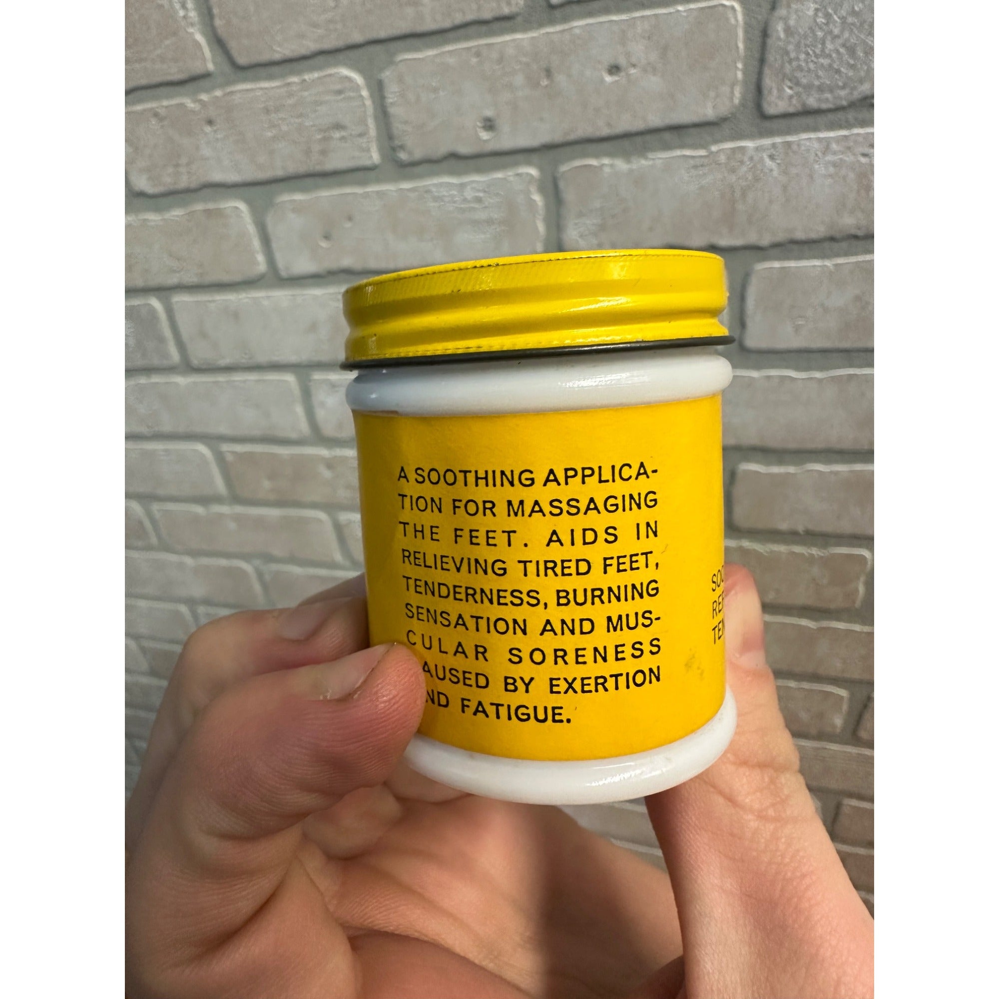 Vintage Dr. Scholl's Foot Balm Milk Glass Jar 1974 - Used - 1-1/2oz