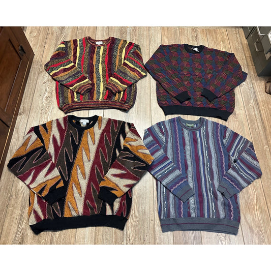 Vintage 90s Norm Thompson Mens Medium Sweaters Lot 4 Textured Heavy Coogi