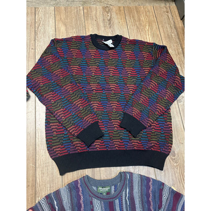 Vintage 90s Norm Thompson Mens Medium Sweaters Lot 4 Textured Heavy Coogi