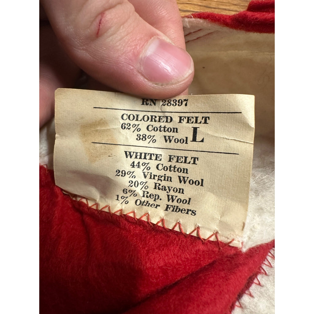 Vintage 1950s Coca Cola Red & White Felt Baseball Beanie Cloth Cap Hat Advertising