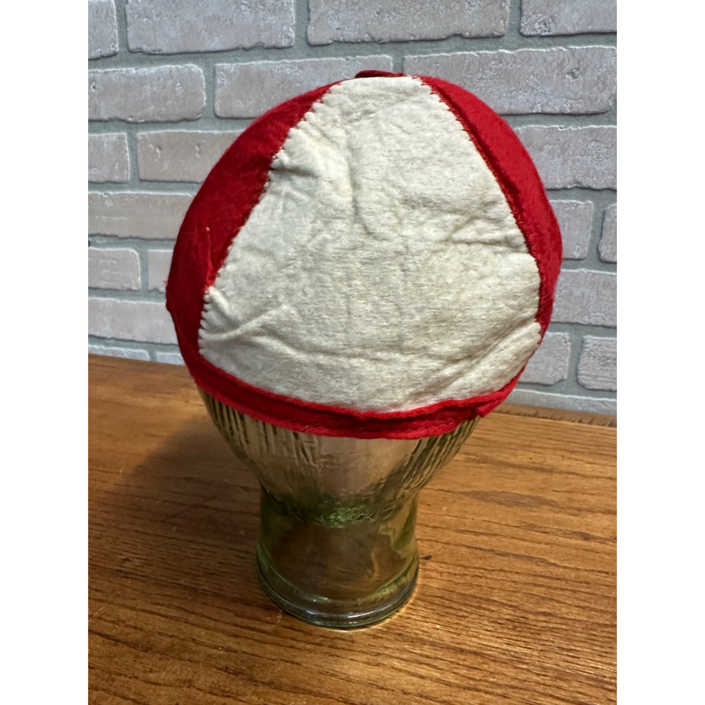 Vintage 1950s Coca Cola Red & White Felt Baseball Beanie Cloth Cap Hat Advertising