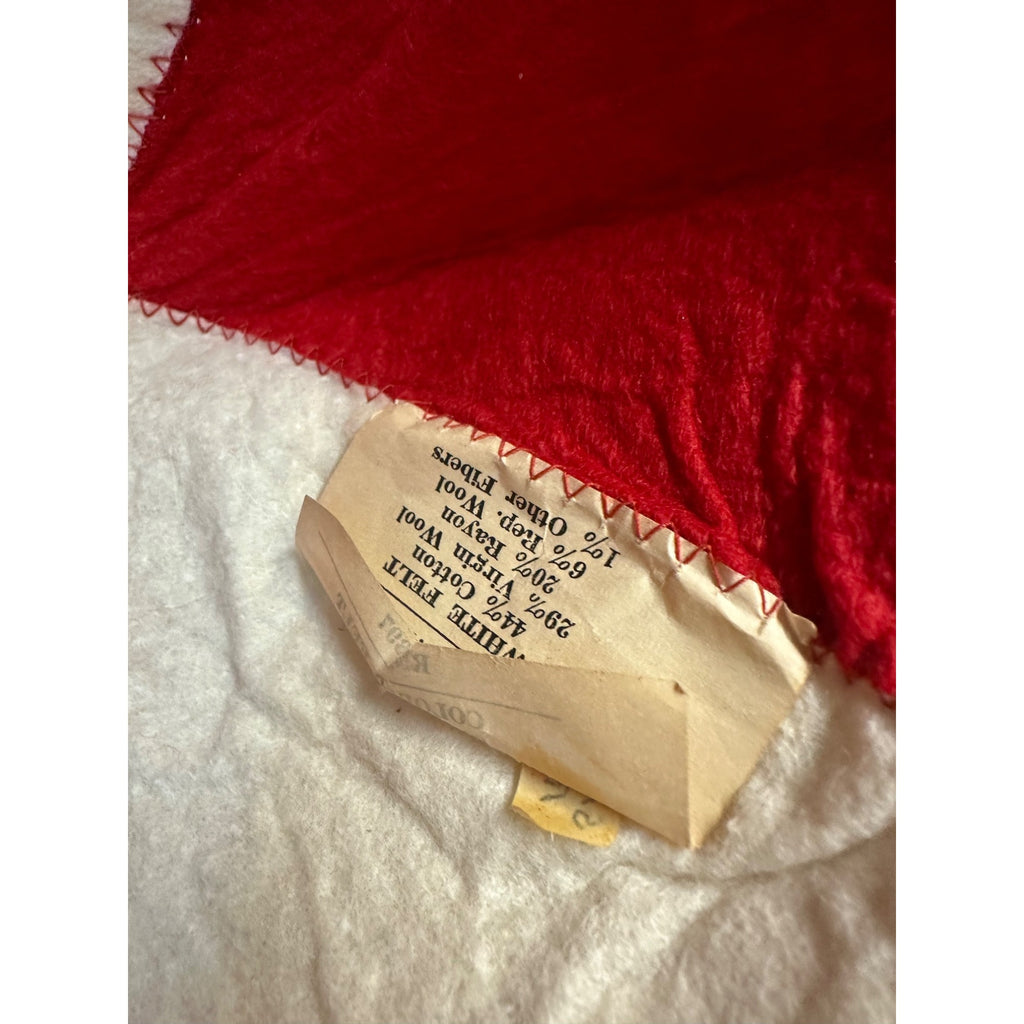 Vintage 1950s Coca Cola Red & White Felt Baseball Beanie Cloth Cap Hat Advertising