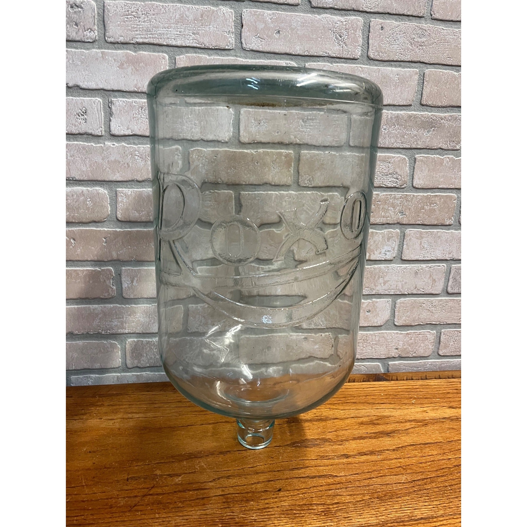 Vintage Roxo Beverages Waukesha Wis Large Aqua Blue Glass Carboy Jug Soda 5 Gal