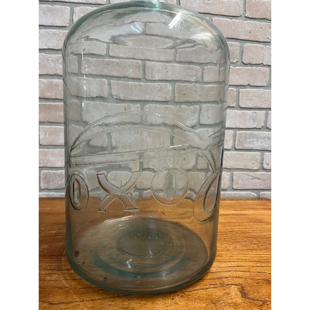 Vintage Roxo Beverages Waukesha Wis Large Aqua Blue Glass Carboy Jug Soda 5 Gal