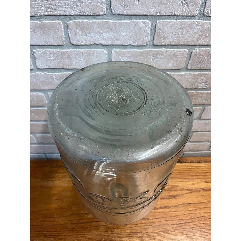 Vintage Roxo Beverages Waukesha Wis Large Aqua Blue Glass Carboy Jug Soda 5 Gal