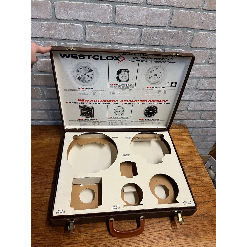Vintage 1960s Westclox Electric Clock Traveling Salesman Sample Advertising Case