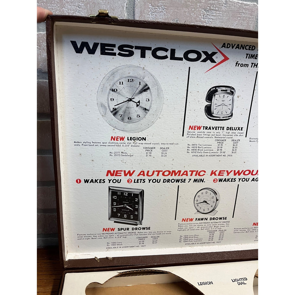 Vintage 1960s Westclox Electric Clock Traveling Salesman Sample Advertising Case