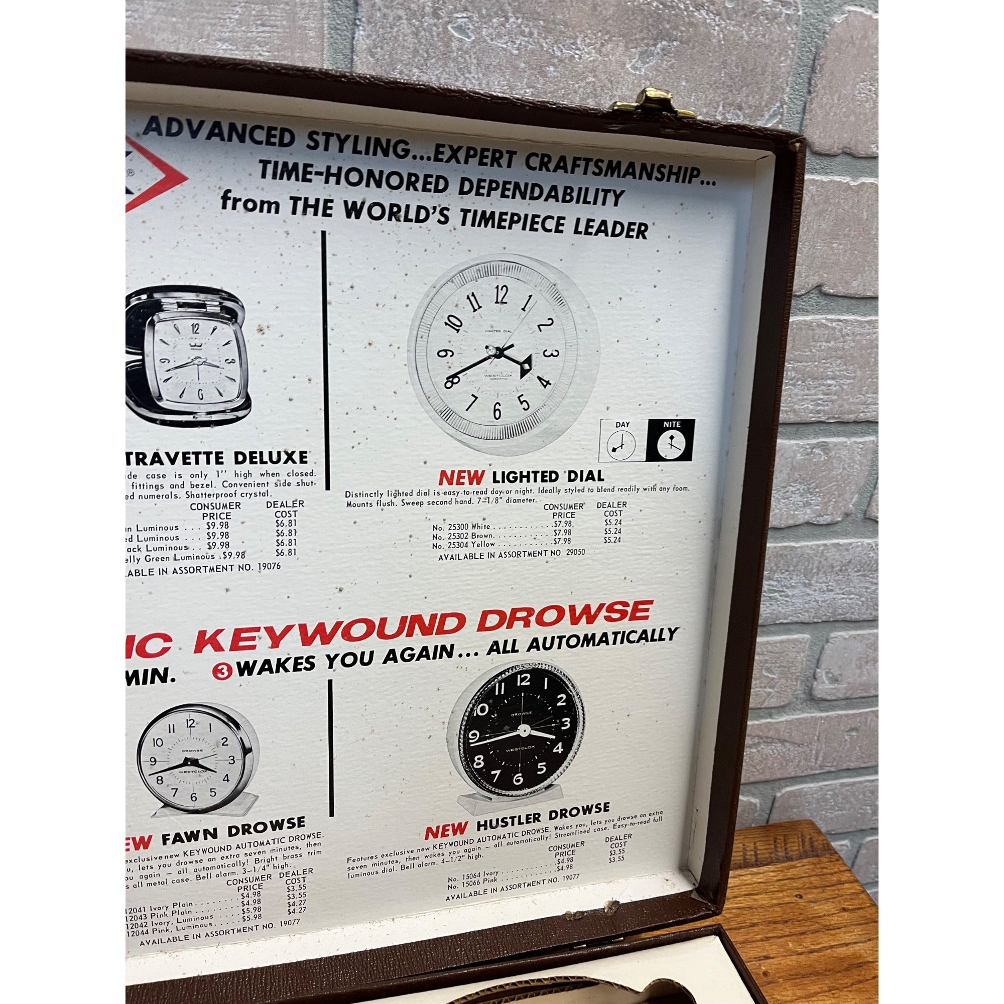 Vintage 1960s Westclox Electric Clock Traveling Salesman Sample Advertising Case