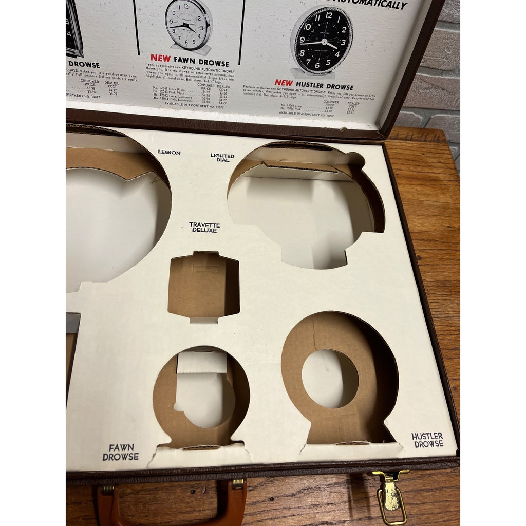 Vintage 1960s Westclox Electric Clock Traveling Salesman Sample Advertising Case