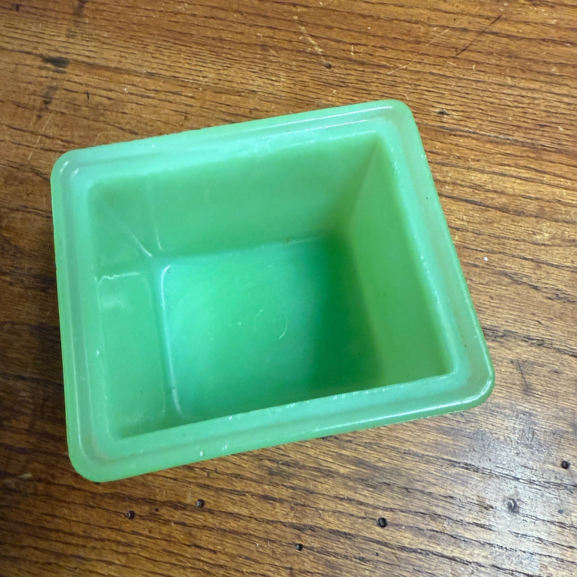Vintage Jadeite Refrigerator Square Dish Covered Kitchenware