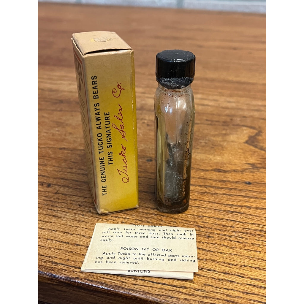 Vintage Tucko Athlete's Foot Medicine Bottle Box Insert Pharmacy Drugstore Display