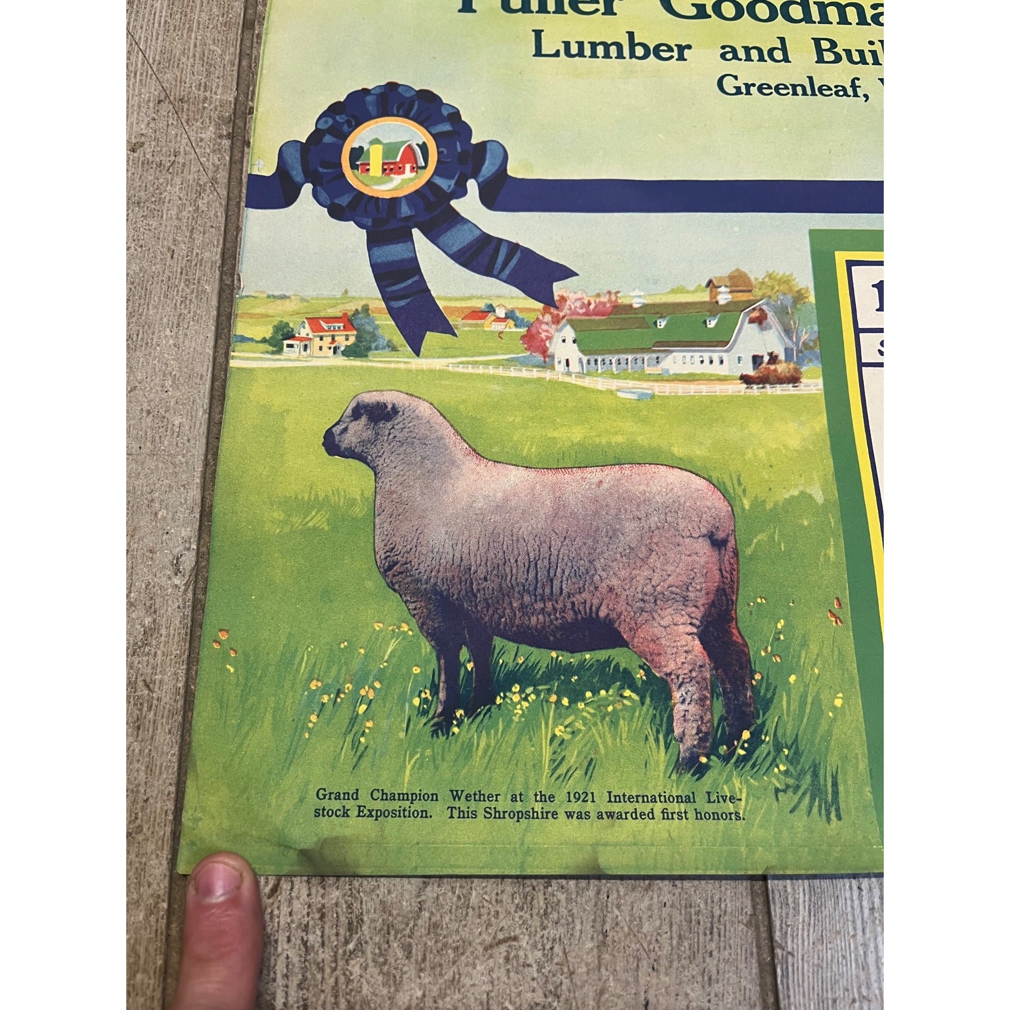 1920s Advertising Calendar Poster Fuller Goodman Farm Barn Dairy Scene