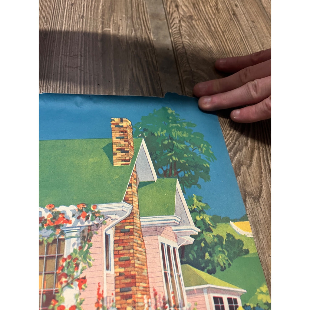 1920s Advertising Calendar Poster Fuller Goodman Farm Barn Dairy Scene