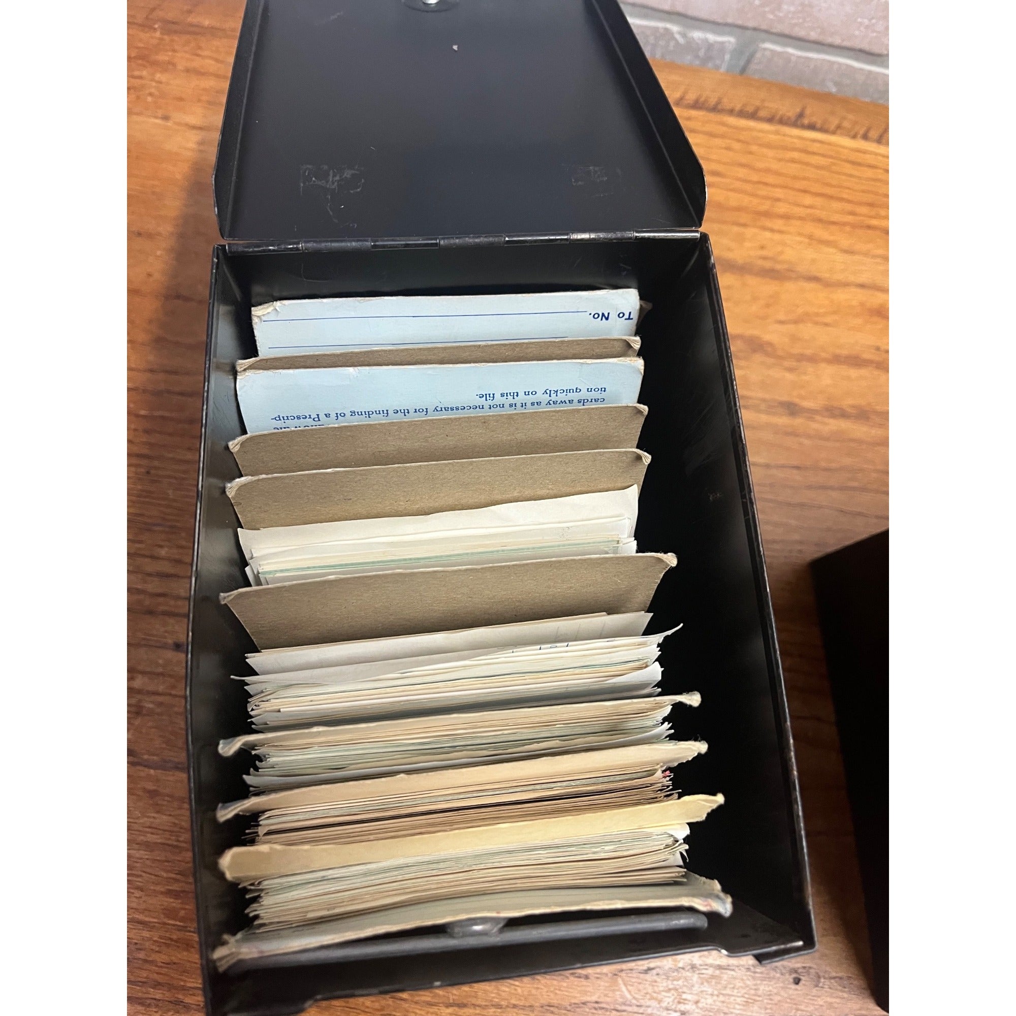 Vintage Pair 70s Pharmacy Prescription File Box McCracken Lg Size Apothecary Decor