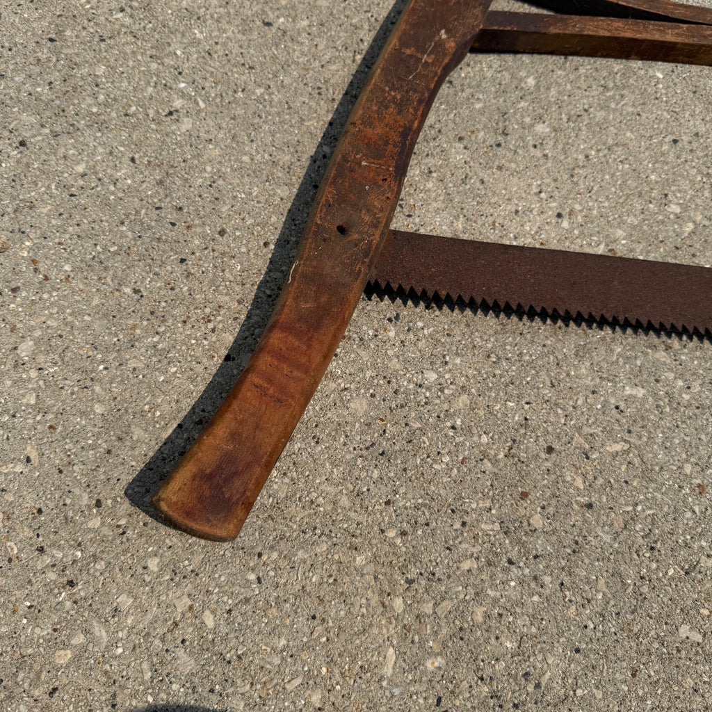 Antique Vintage Cross Cut Wood Buck Saw Bow Saw Tool Wooden Logging
