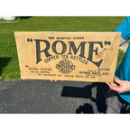 Antique 1920s Rome Copper Tea Kettles Advertising Kitchen Sign Cardboard