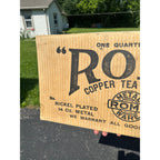 Antique 1920s Rome Copper Tea Kettles Advertising Kitchen Sign Cardboard