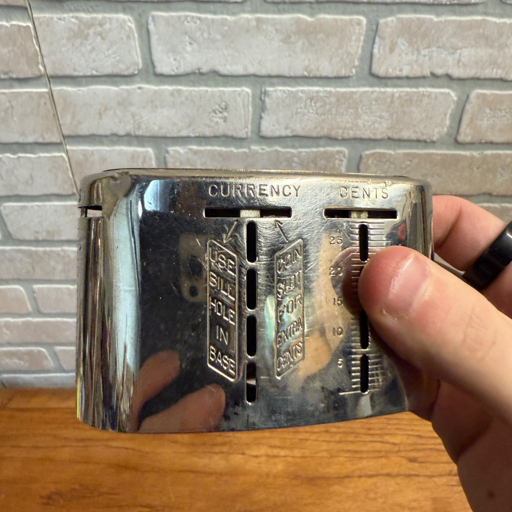 Vintage First National Bank West Bend Wisconsin Metal Coin Bank - No Key