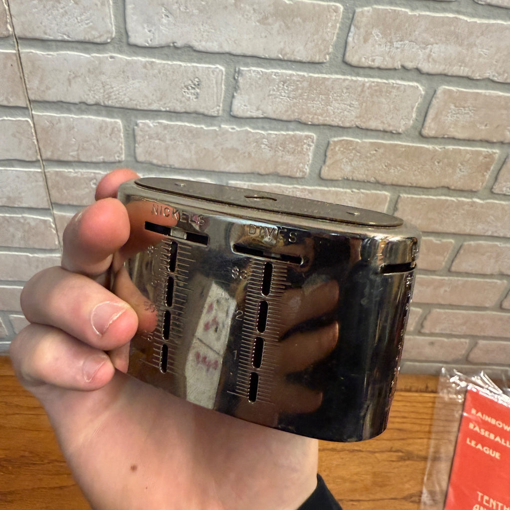 Vintage First National Bank West Bend Wisconsin Metal Coin Bank - No Key