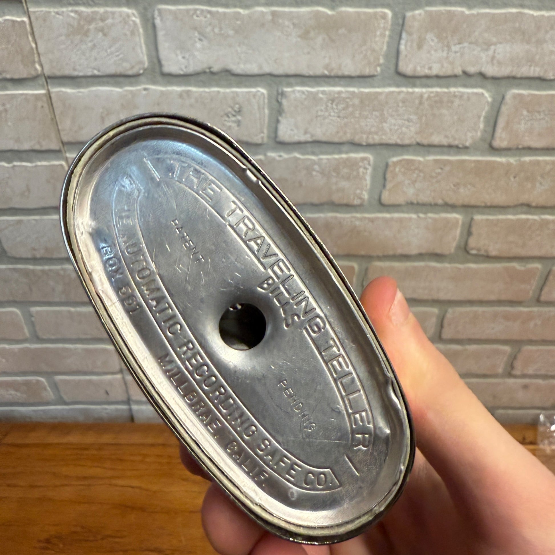 Vintage First National Bank West Bend Wisconsin Metal Coin Bank - No Key