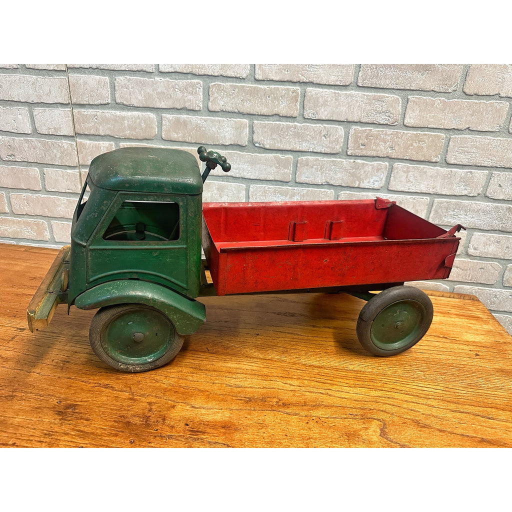 Vintage 1920s Keystone Ride-On Child's Dump Truck Pressed Steel Toy