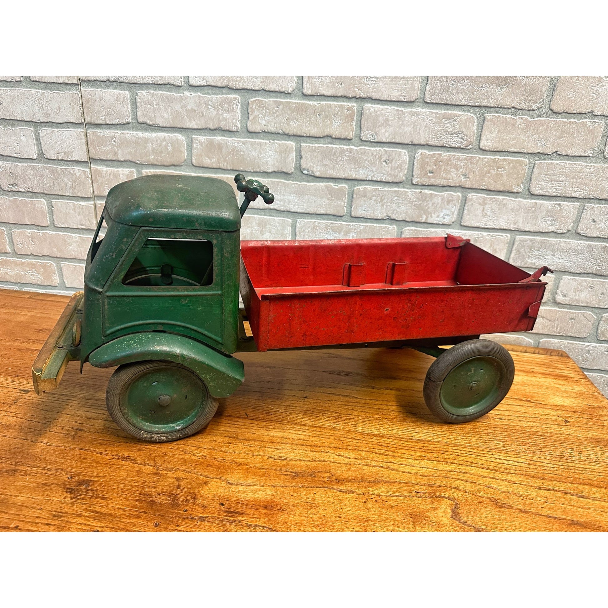 Vintage 1920s Keystone Ride-On Child's Dump Truck Pressed Steel Toy